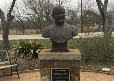 Roadside Oddity: Bronze Bust of Knute Rockne in Rockne, Texas