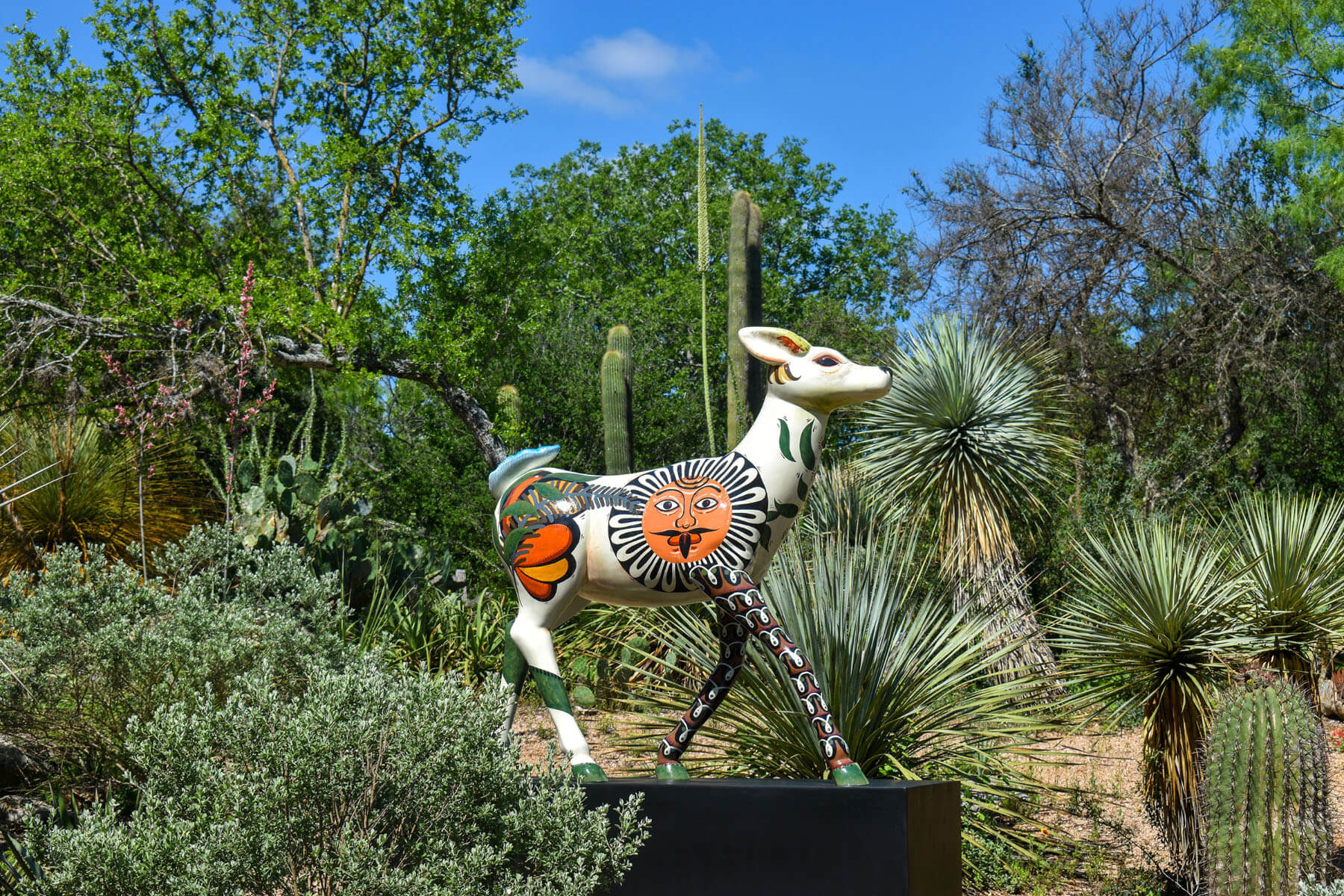 A deer sculpture, part of the sculptural series of animals that inspired Kahlo's work. Photo courtesy of San Antonio Botanical Garden.