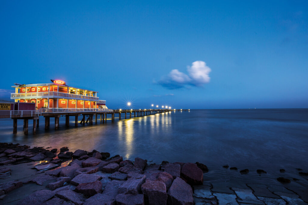 The Galveston Fishing Pier Illuminates the Gulf of Mexico