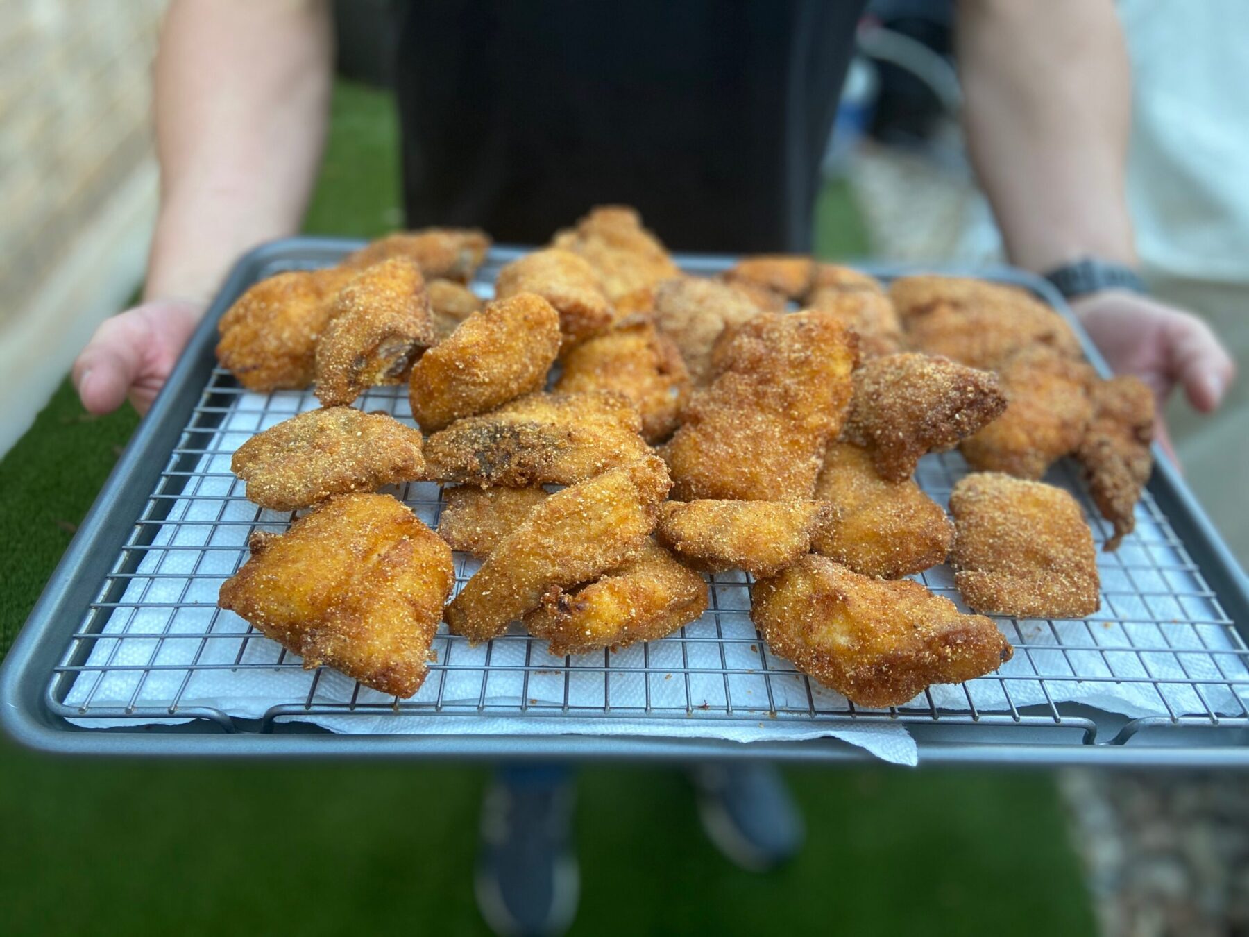 fried fish, tray, food truck, huckleberry, austin