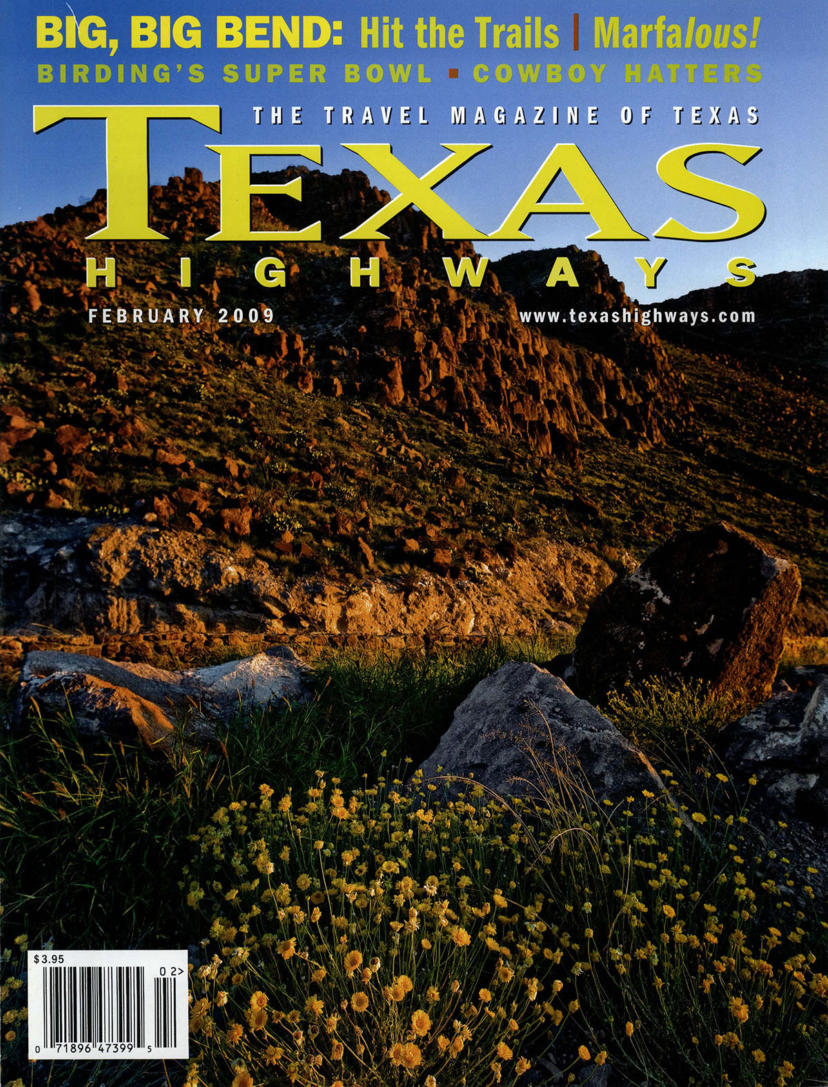 The February 2009 Cover of Texas Highways Magazine