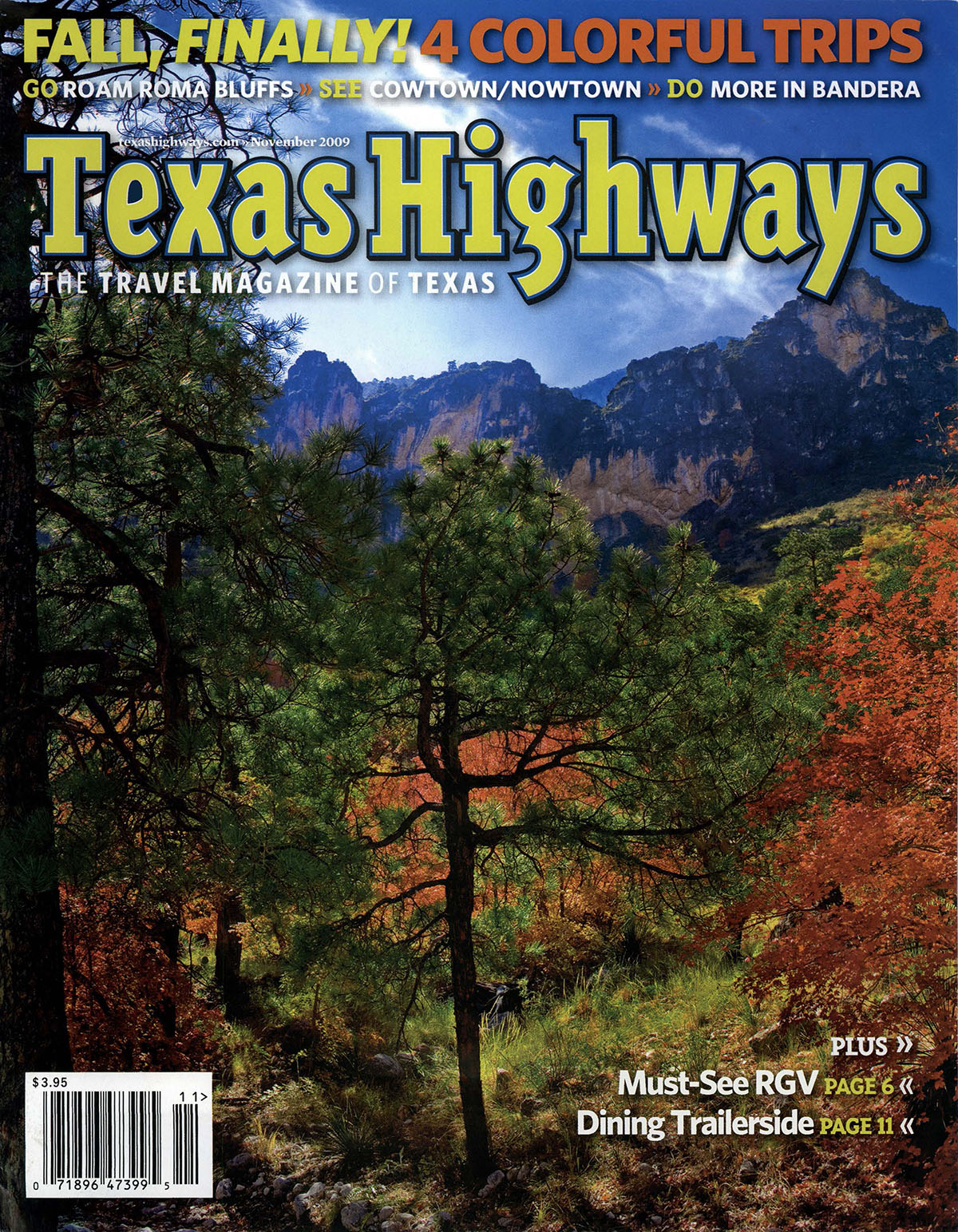 The November 2009 Cover of Texas Highways Magazine