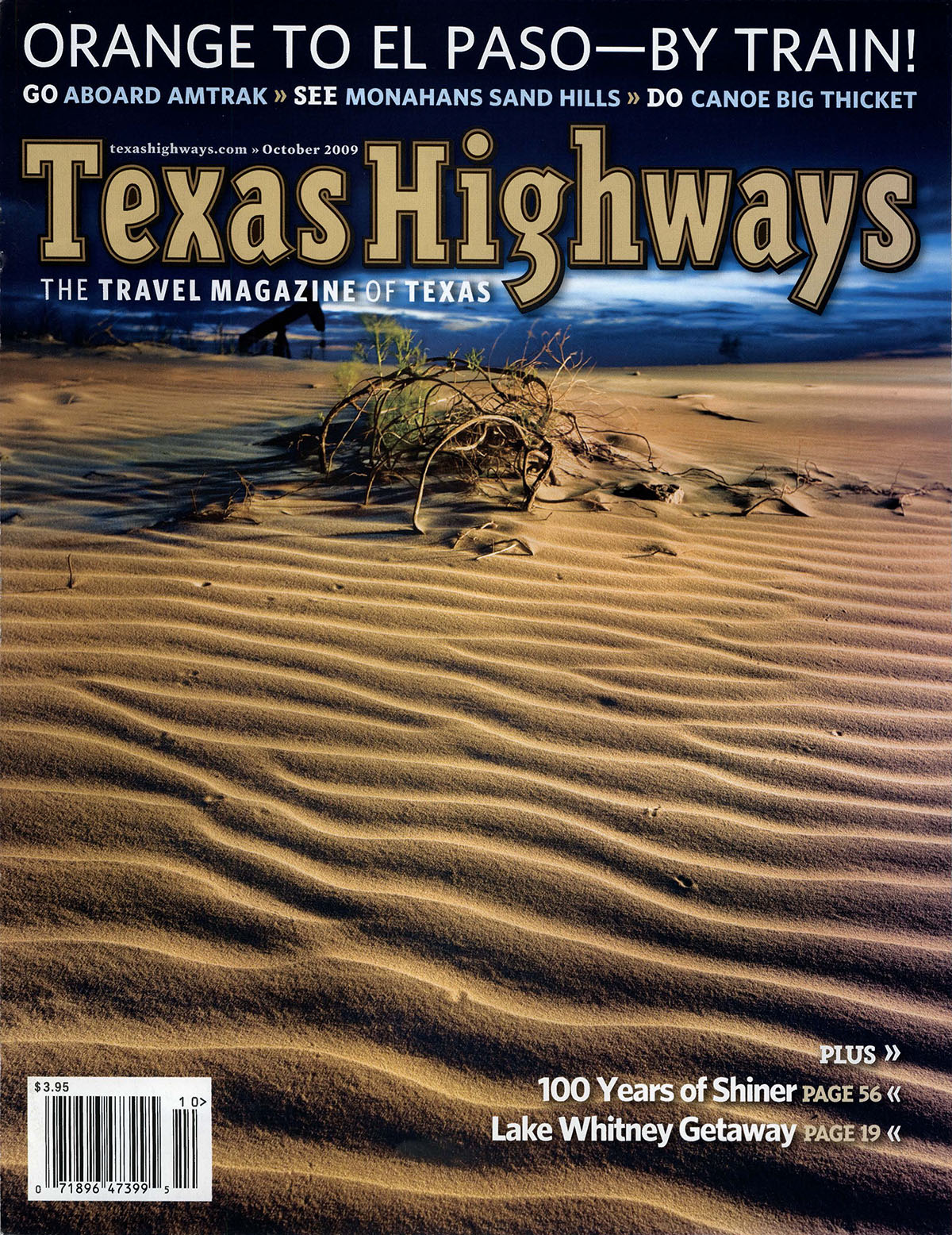 The October 2009 Cover of Texas Highways Magazine
