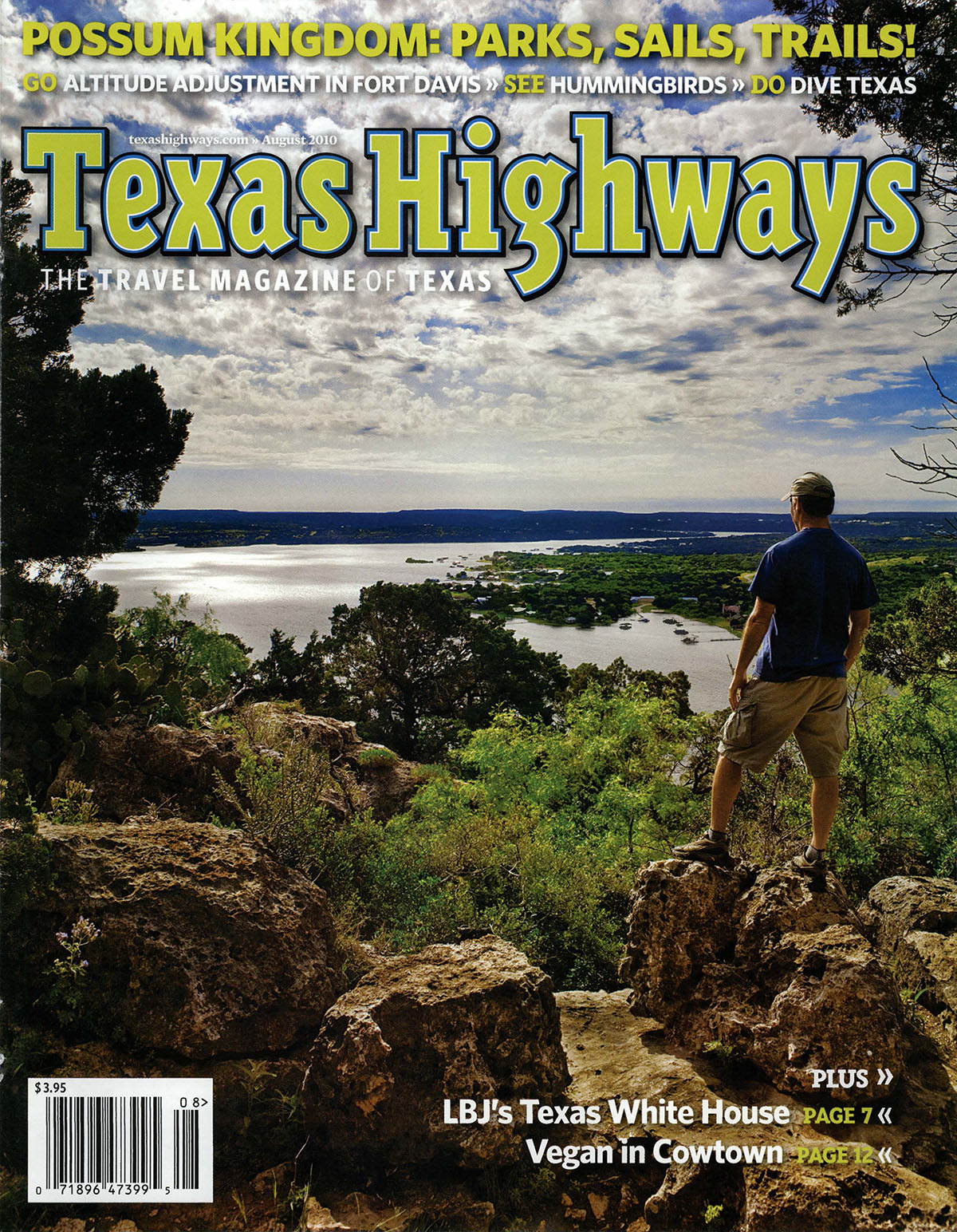 The August 2010 cover of Texas Highways Magazine