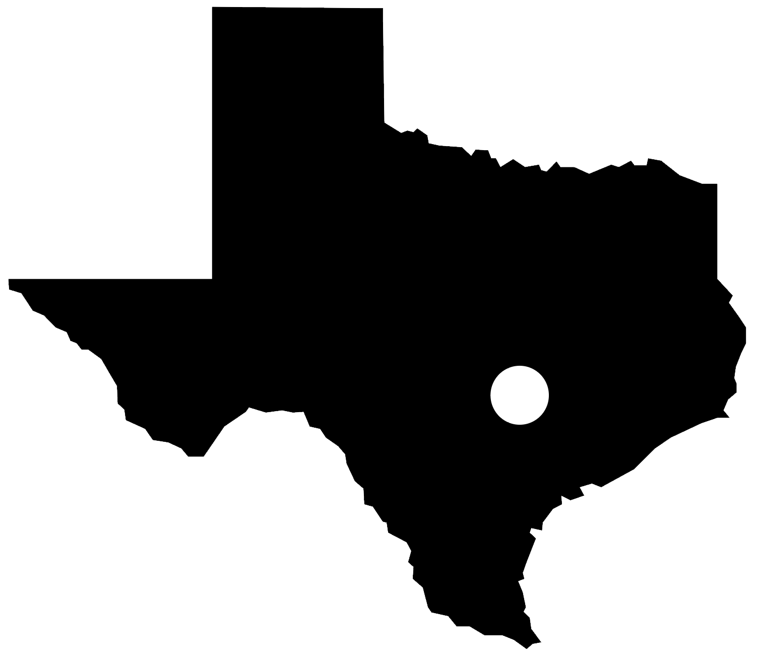 A small map showing the location of Bastrop