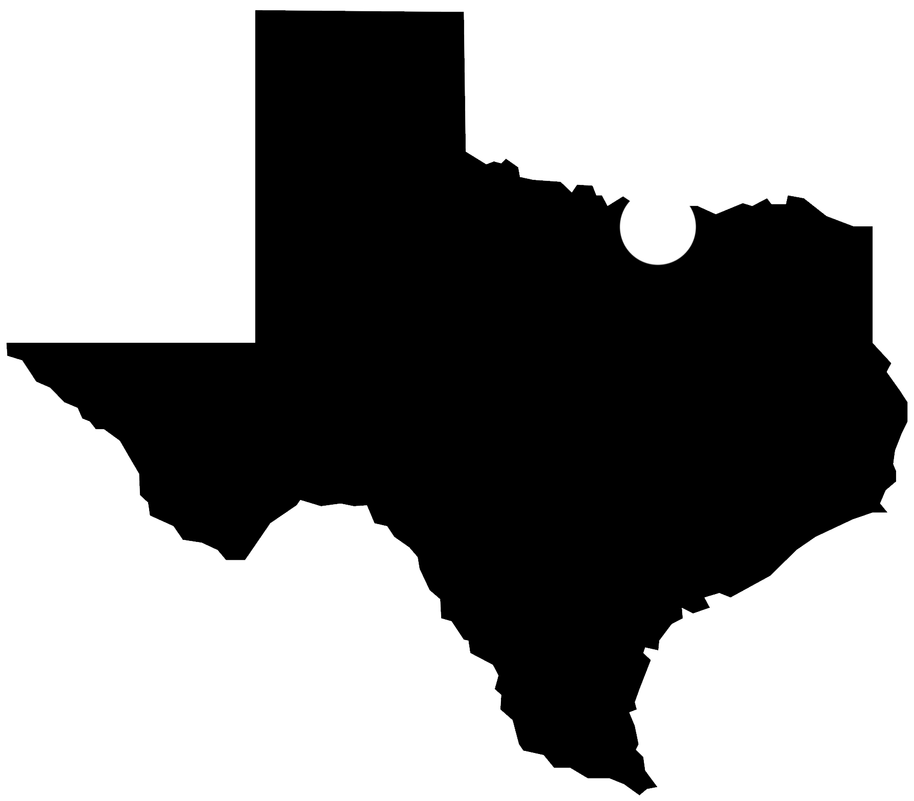 A small map showing the location of Nocona