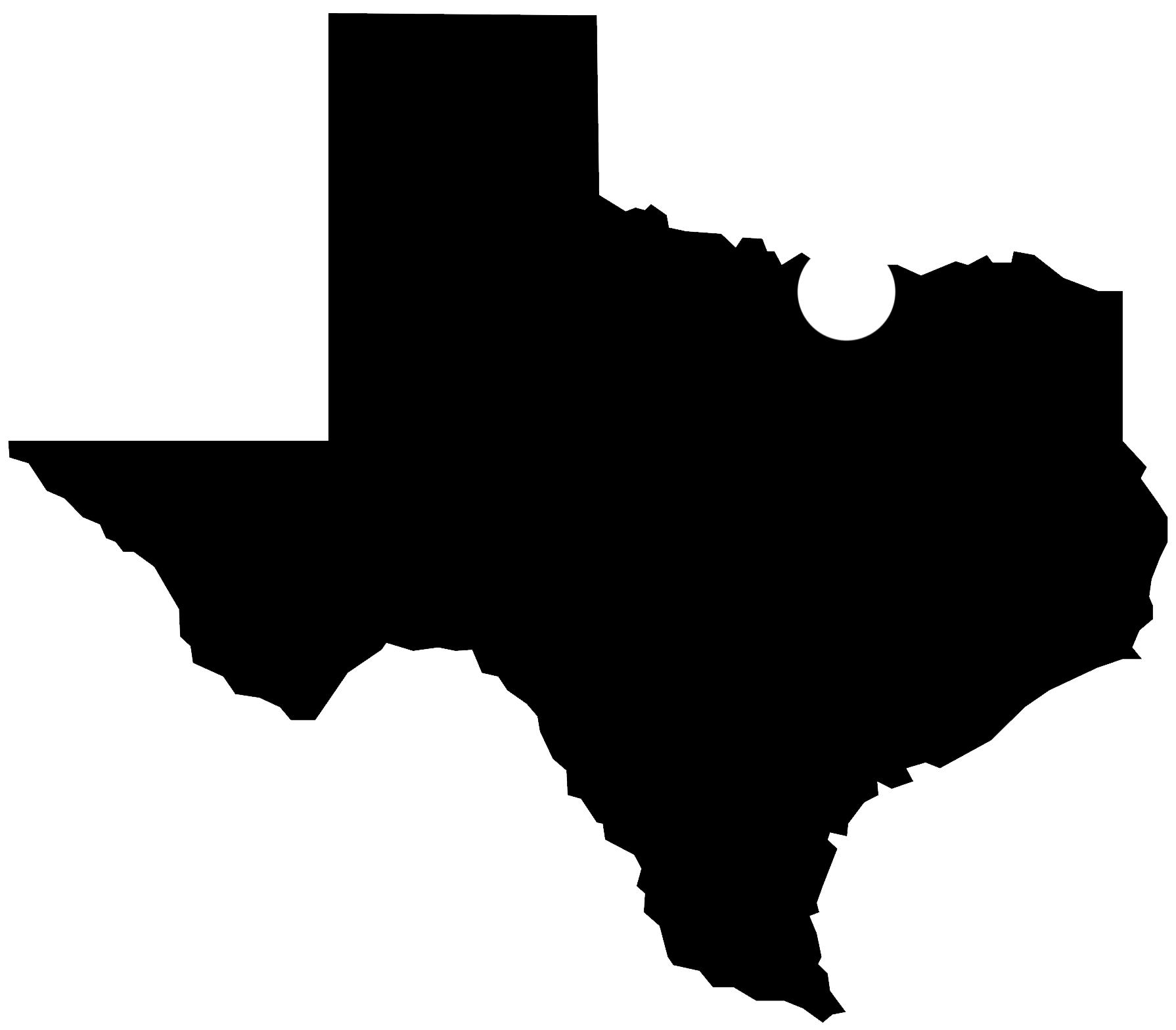 A small map showing the location of Nocona