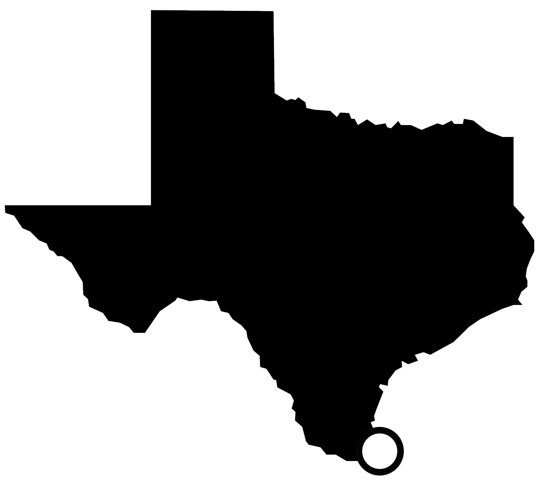 A small map showing the location of Port Isabel