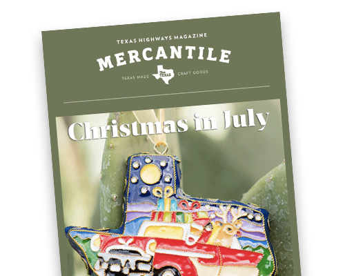 A preview of the Mercantile newsletter, reading "Christmas in July"