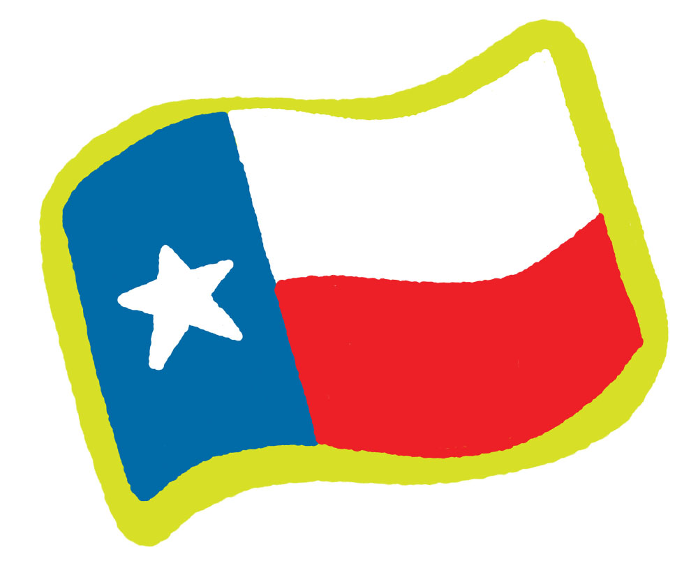 An illustration of the Texas flag