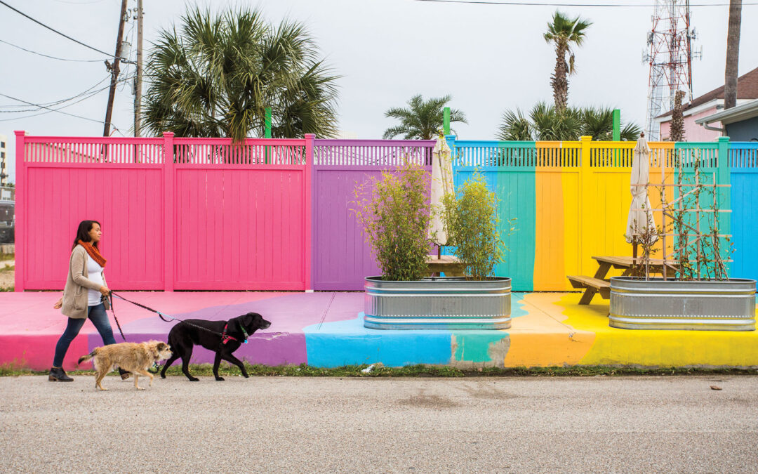 A Colorful Walk Along Market Street in Galveston