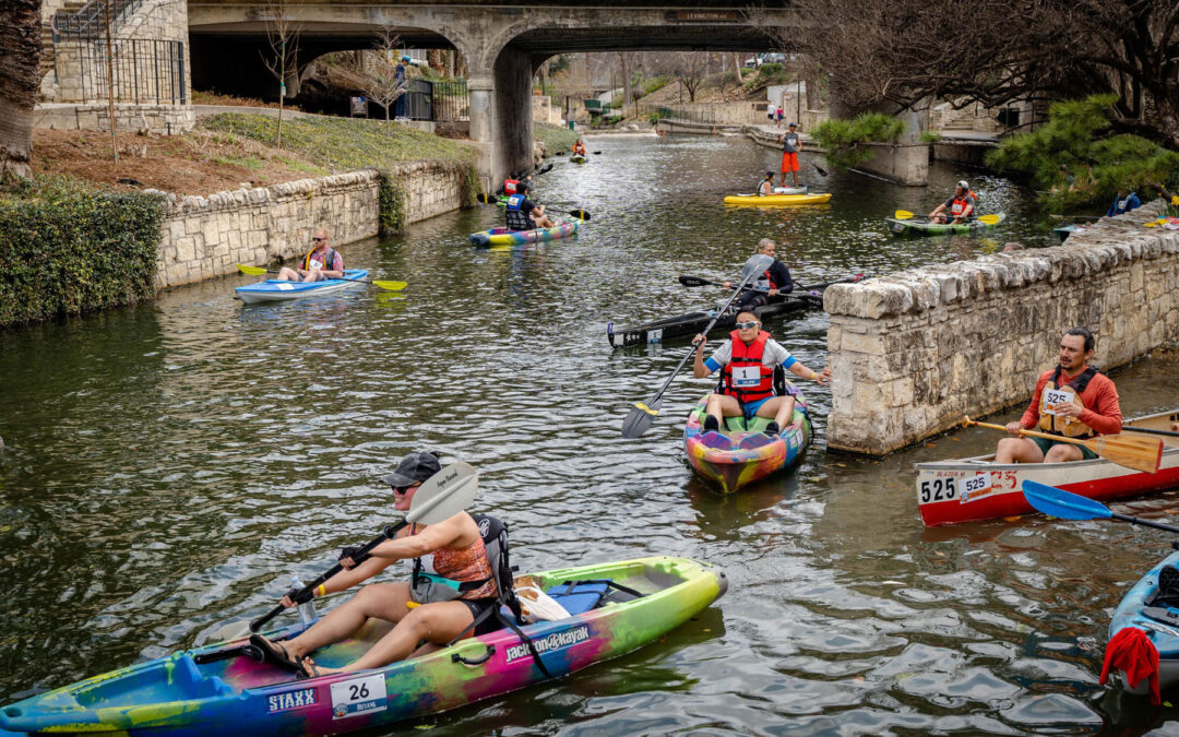 Participants and Spectators Alike Cheer for the San Antonio River Basin Paddling Race Series