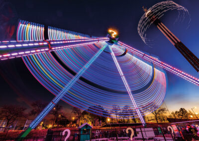 Lights and Motion Over Six Flags of Texas in Arlington