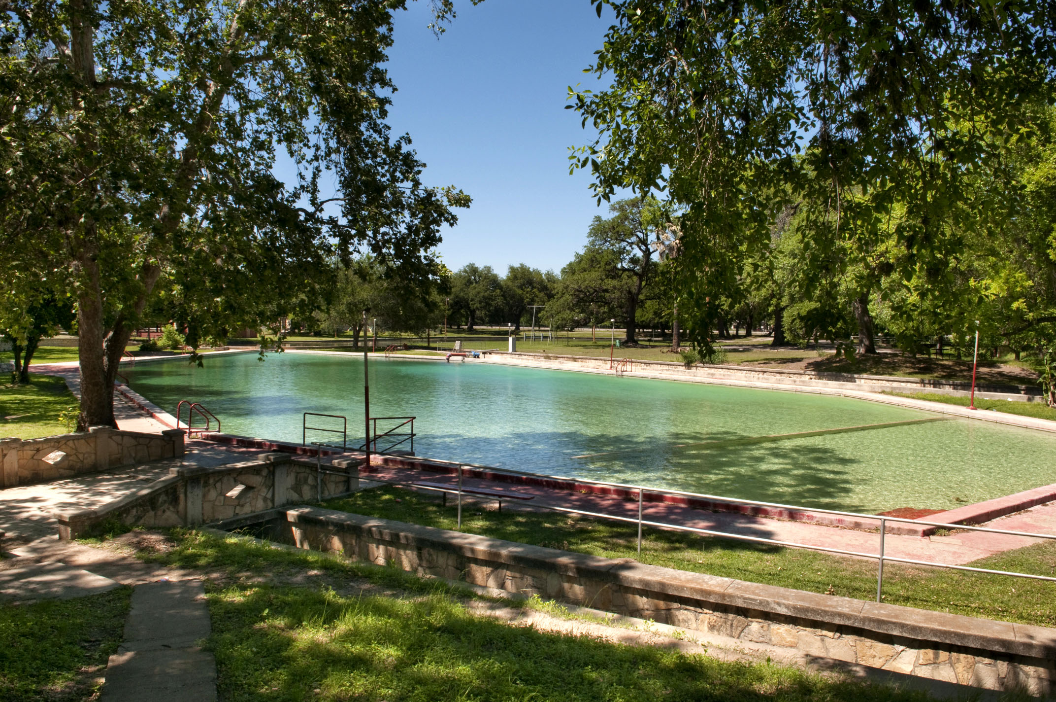 A spring fed pool surrounded by trees
