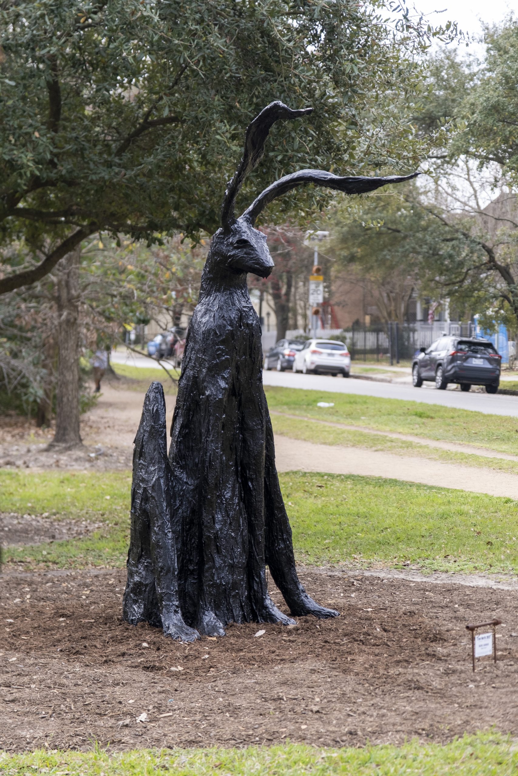 Color photo of hare sculpture