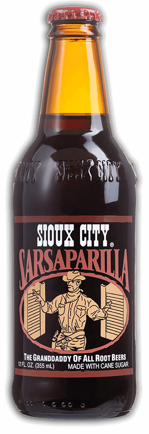 A bottle labeled Soux City Sarsaparilla