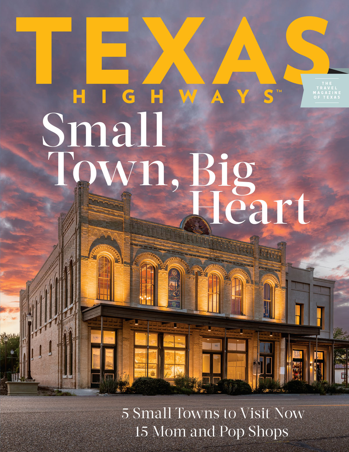The August 2022 cover of Texas Highways Magazine