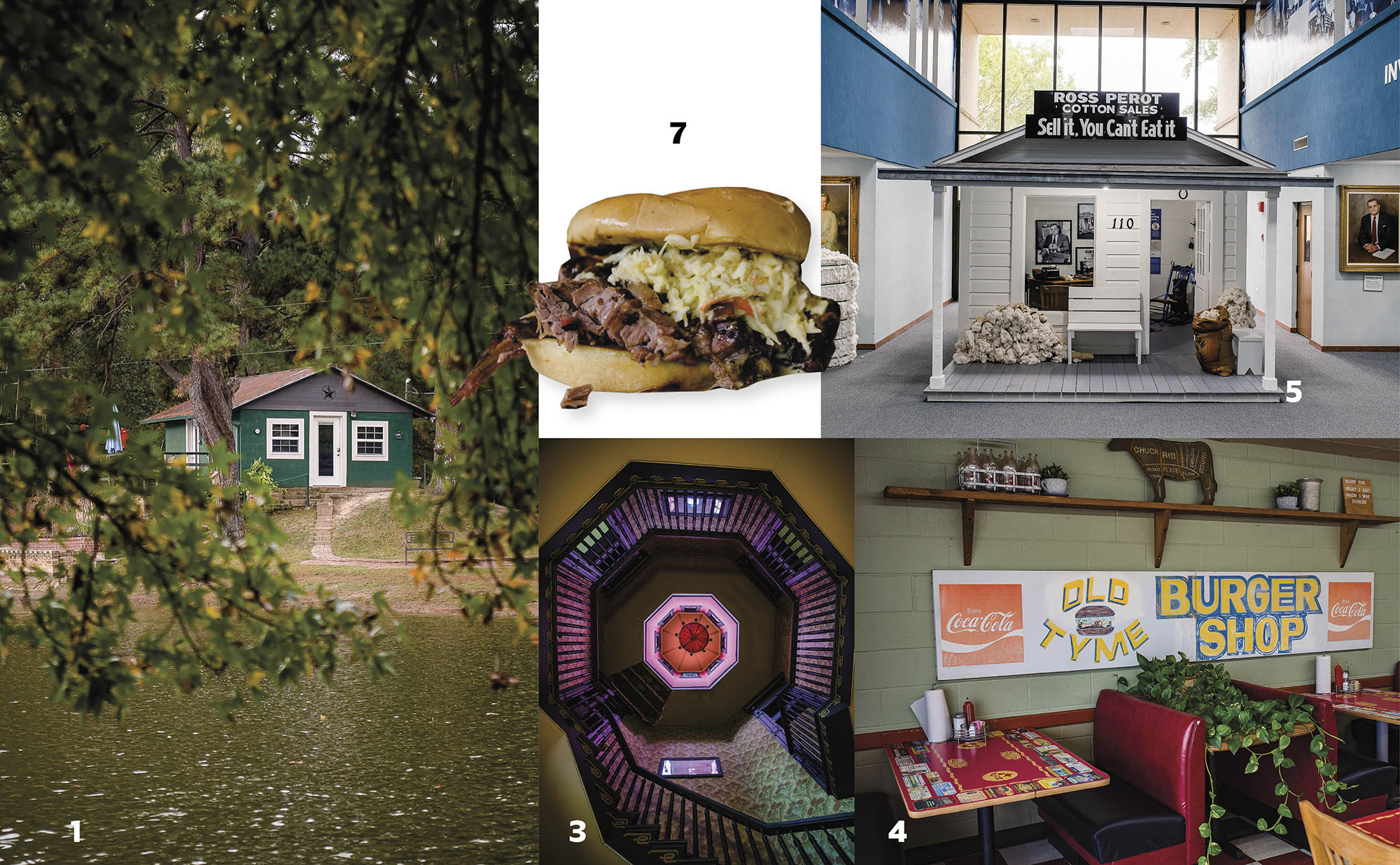 A collage of the places and foods featured in this story