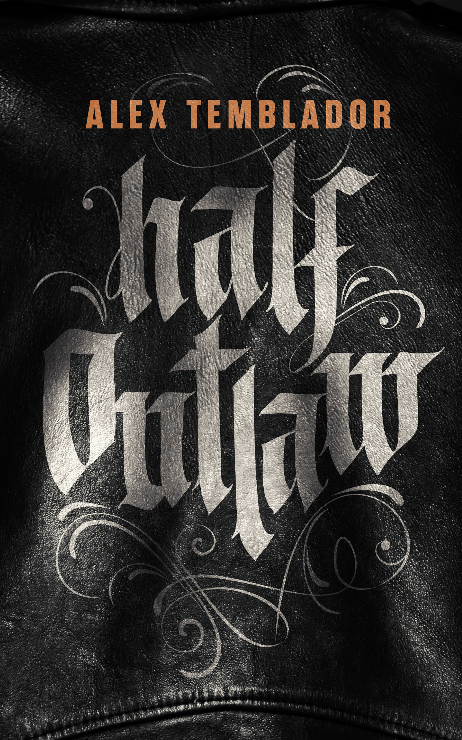A black and silver book cover reading "half outlaw"