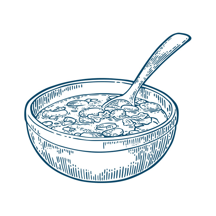 An illustration of a bowl of chili