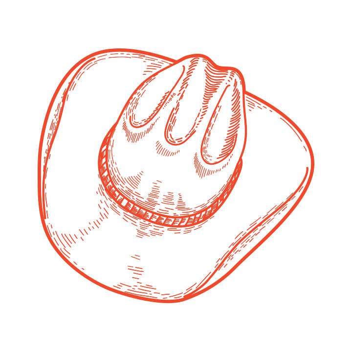 An illustration of a cowboy hat