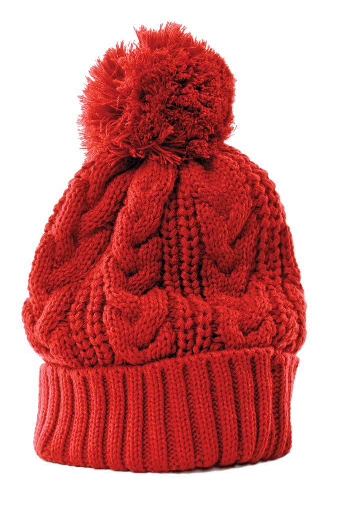 A red winter cap