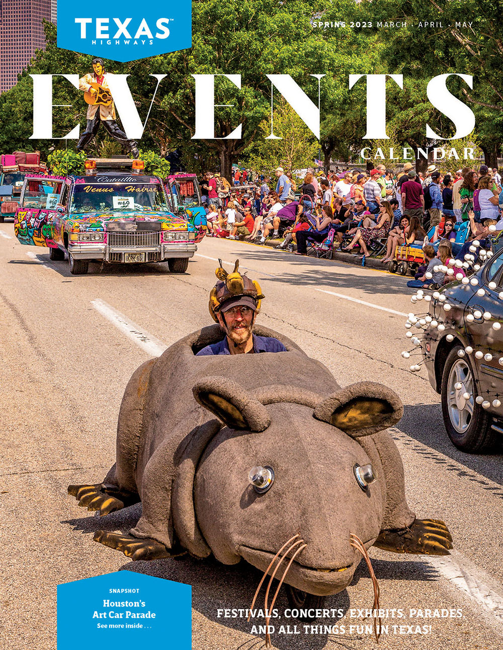 The cover of the Texas Highways Events Calendar reading "Texas State Parks 100"