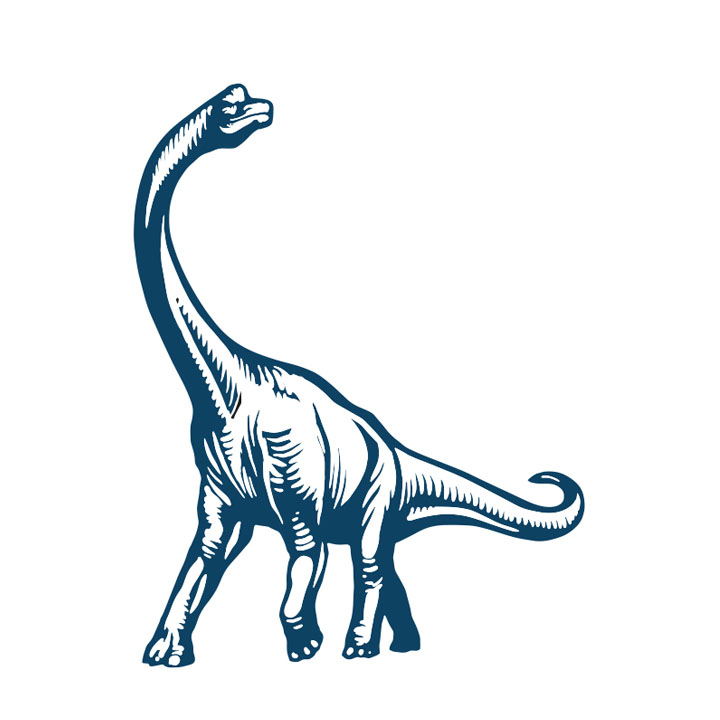An illustration of a dinosaur with a long neck