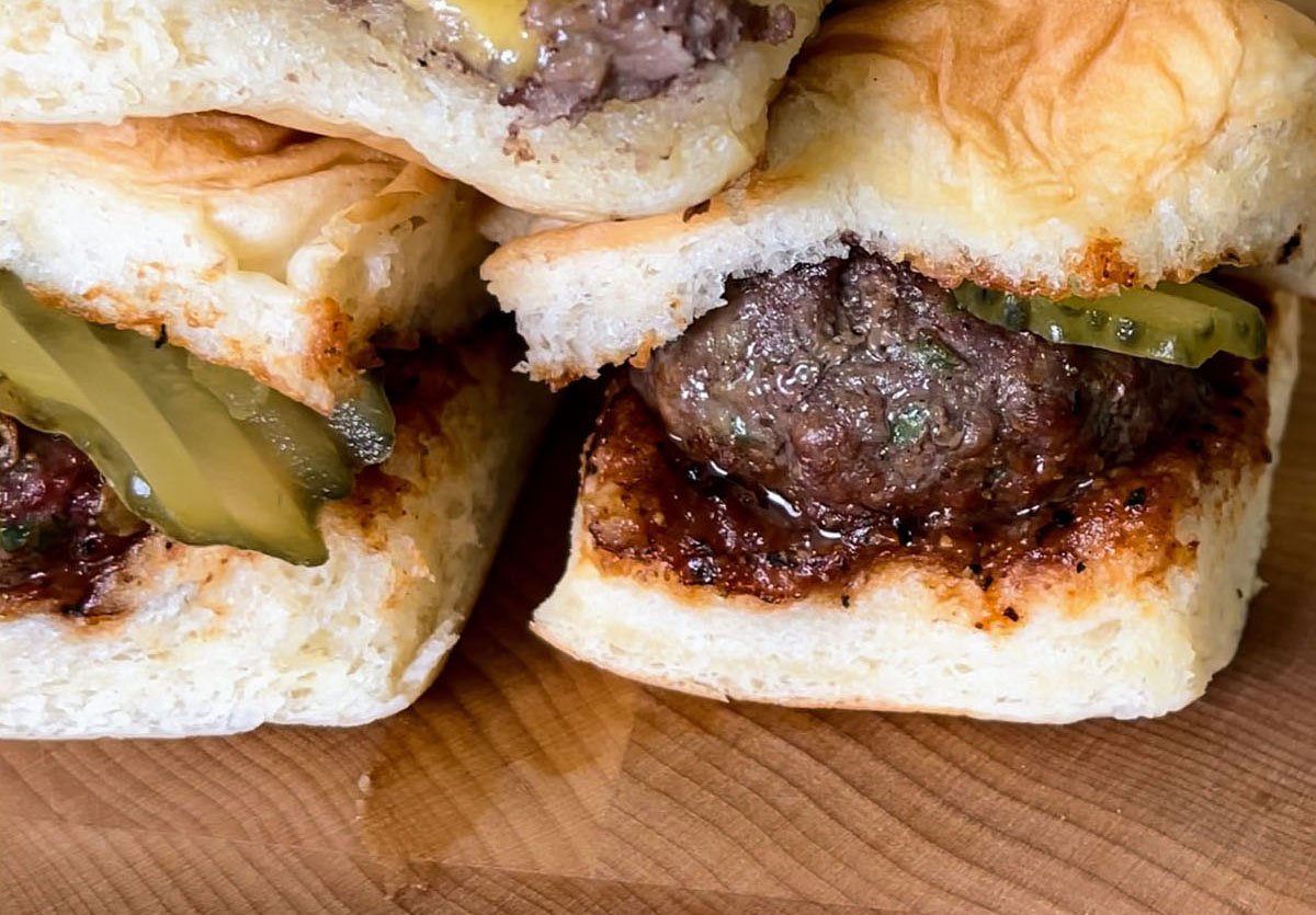 A close-up of the Texas-style slider