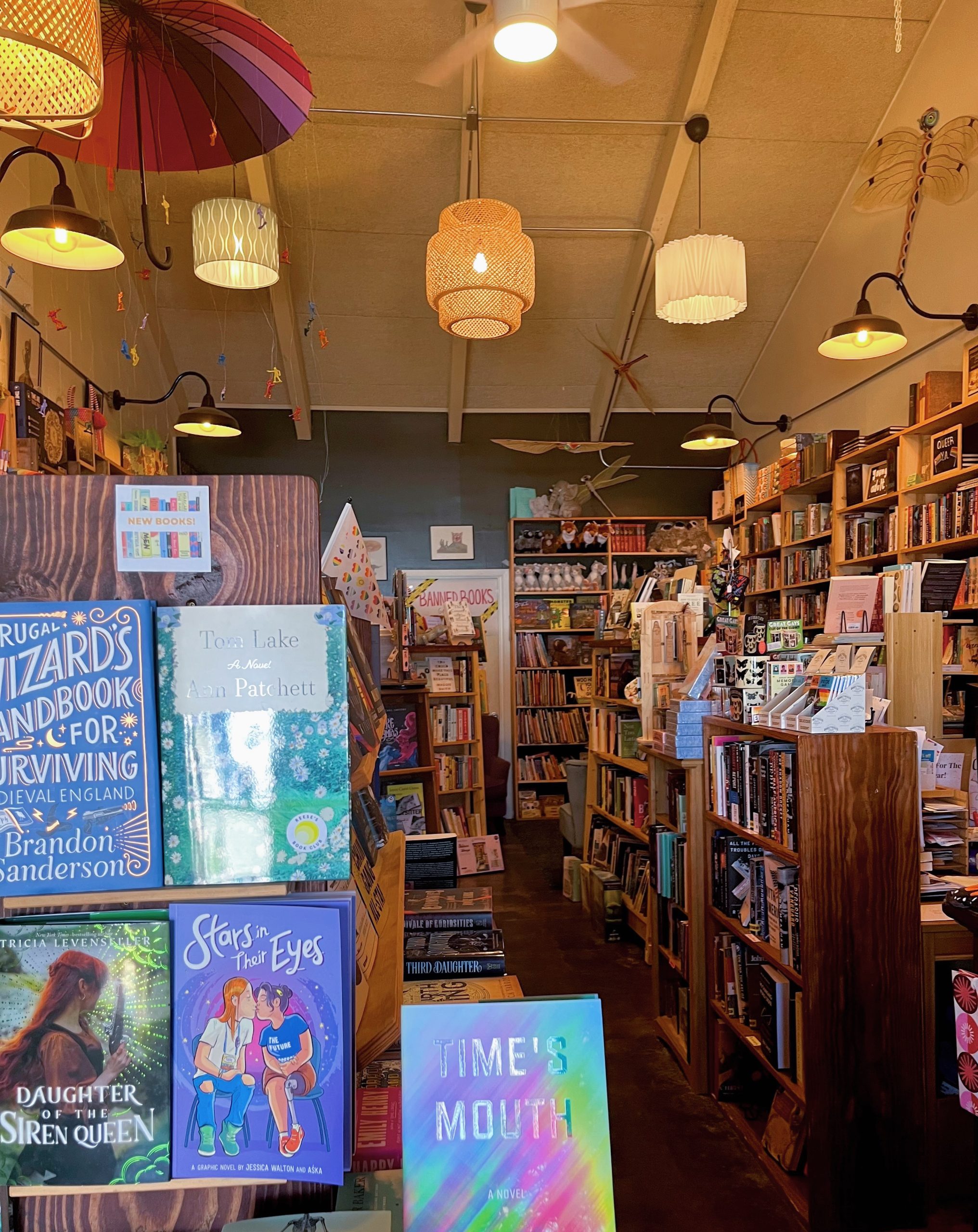 Interior of a bookstore filled with shelves