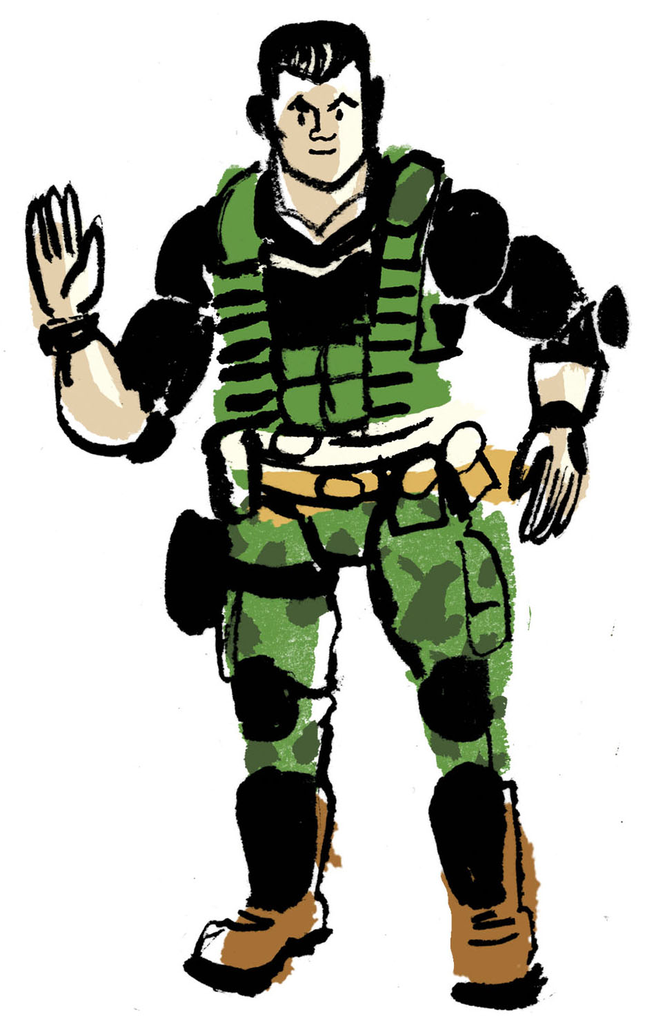 An illustration of a G.I. Joe action figure