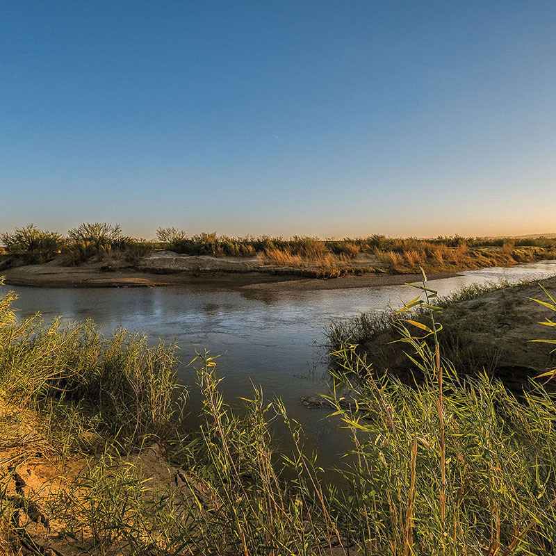 Grassy bluffs of the Rio Conchos in the Big Bend region