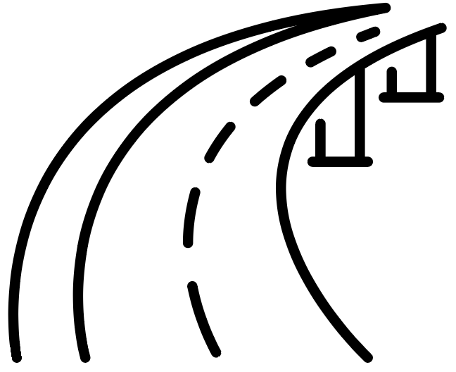 An illustration of a highway overpass