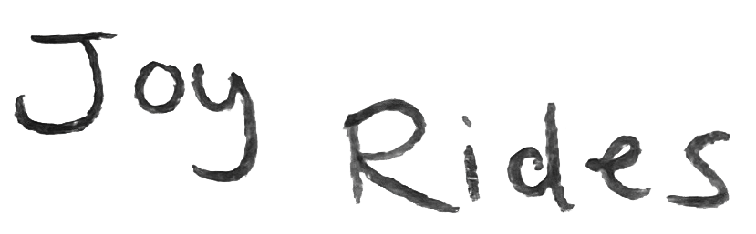 Text: Joy Rides