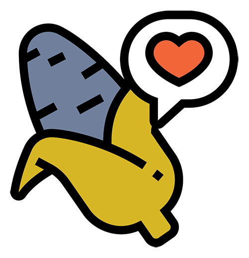 A simple illustration of a blue corn cob