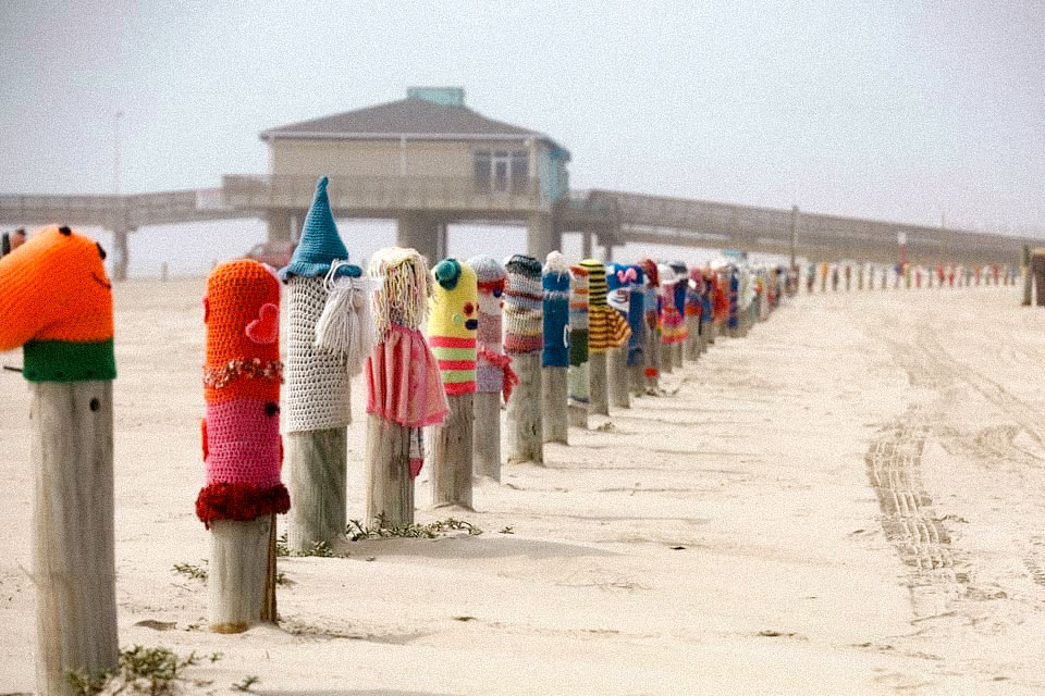 The Friendly Yarn Bollards of Port Aransas