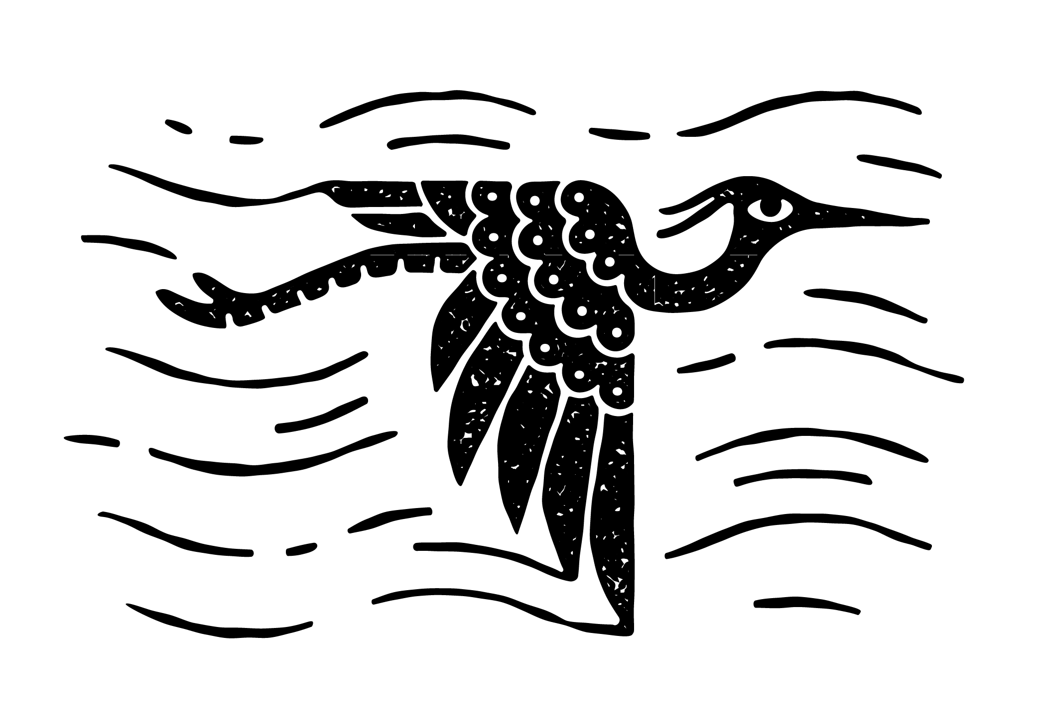 An illustration of a bird flying through the air